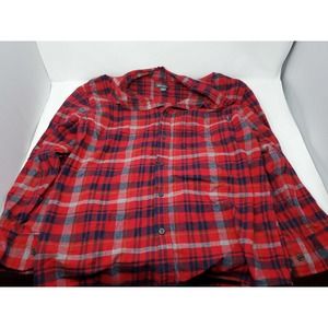 Eddie Bauer Mens Size XL Long Sleeve Button Down Flannel Red